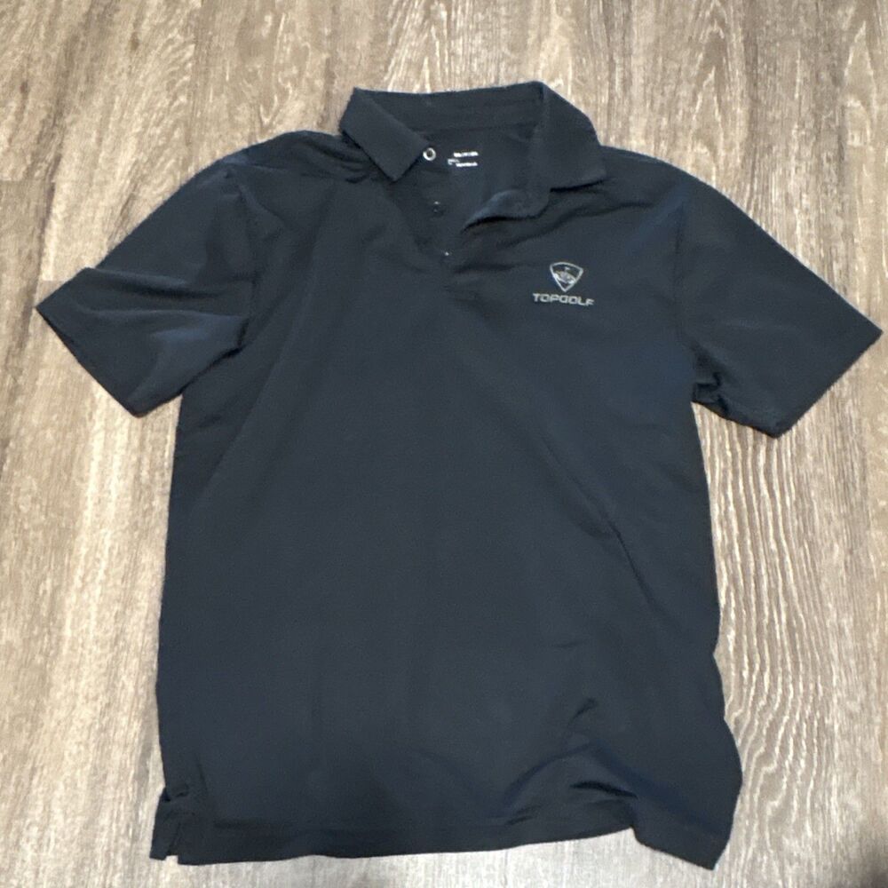 Under Armour Topgolf Men's Small Black HeatGear Performance Golf Polo Shirt